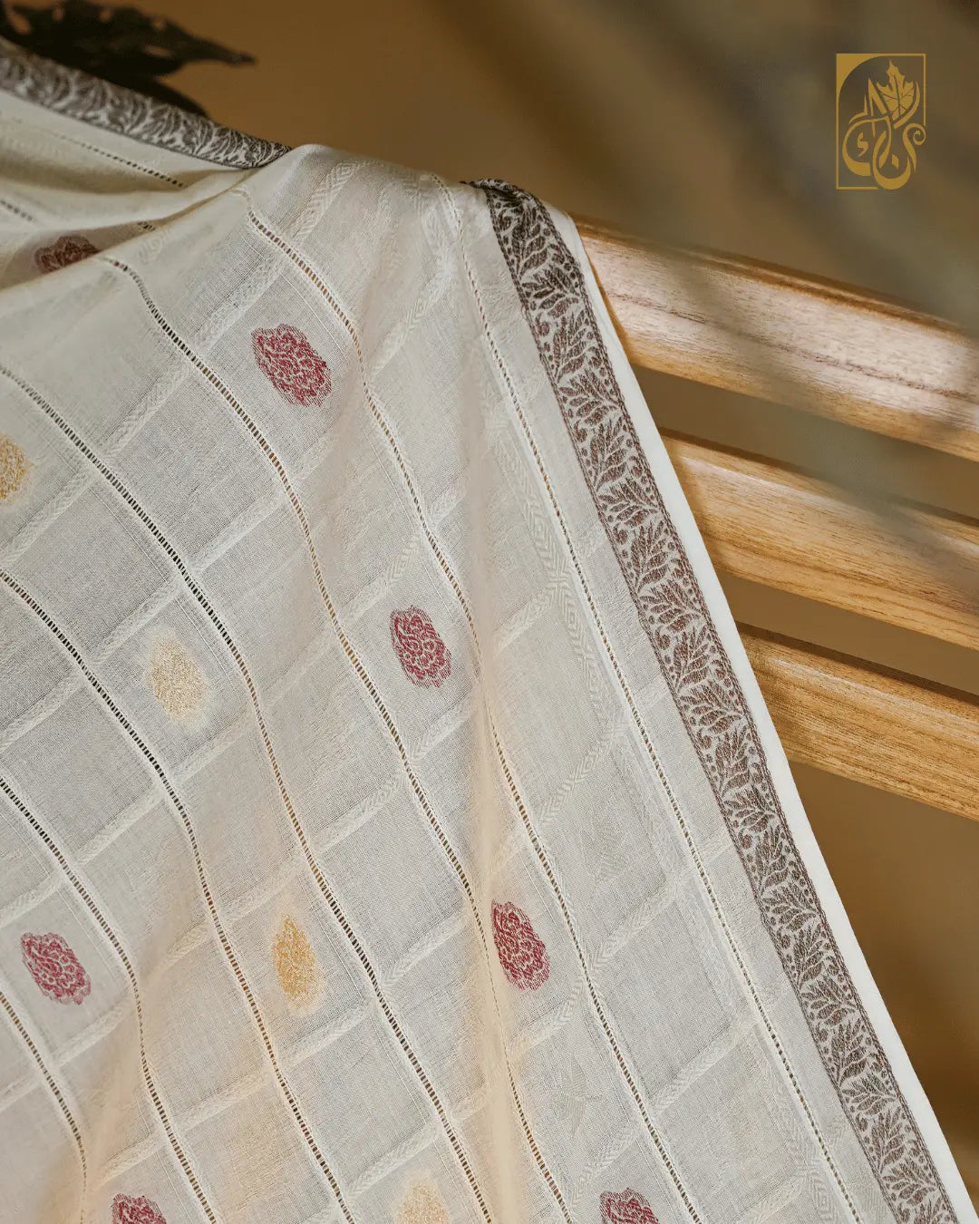 Moonlit Ivory – Noor-e-Kashmir Summer Luxe Shawl