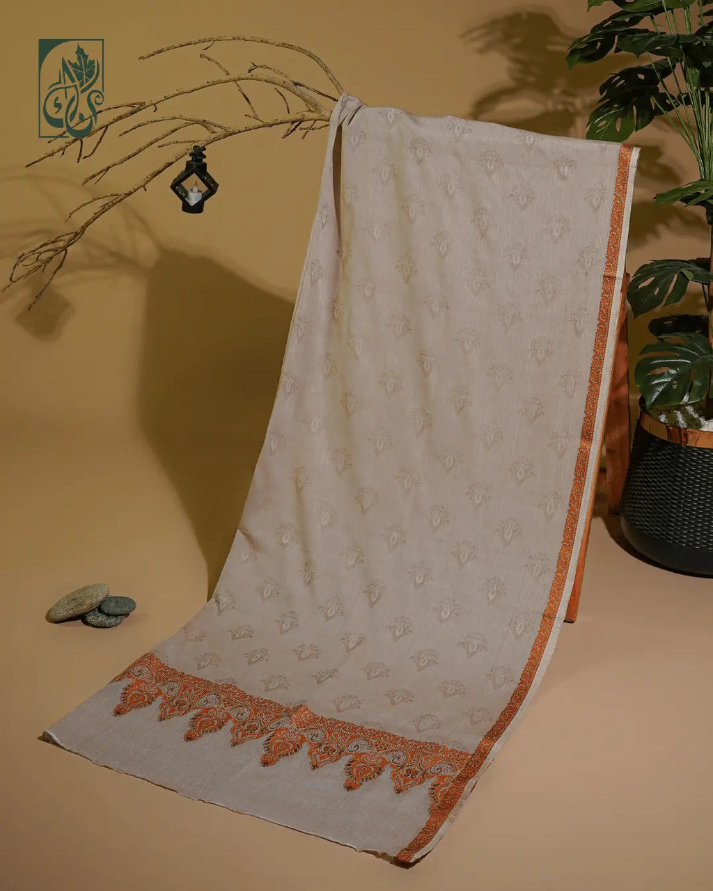 Ivory Ember Breeze – Noor-e-Kashmir Shawl