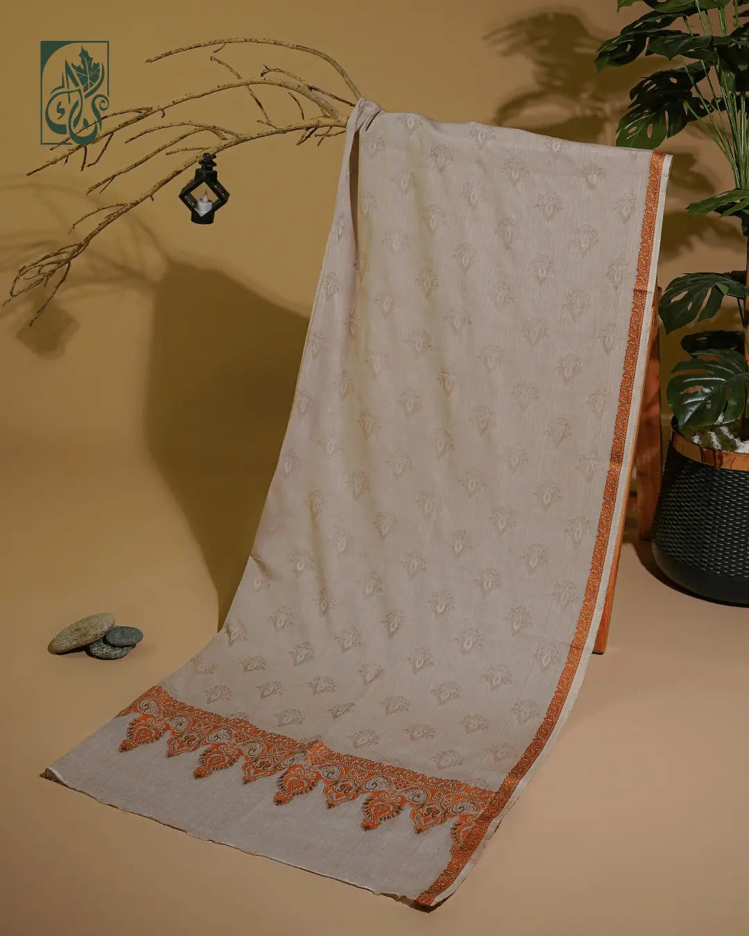 Ivory Ember Breeze – Noor-e-Kashmir Shawl
