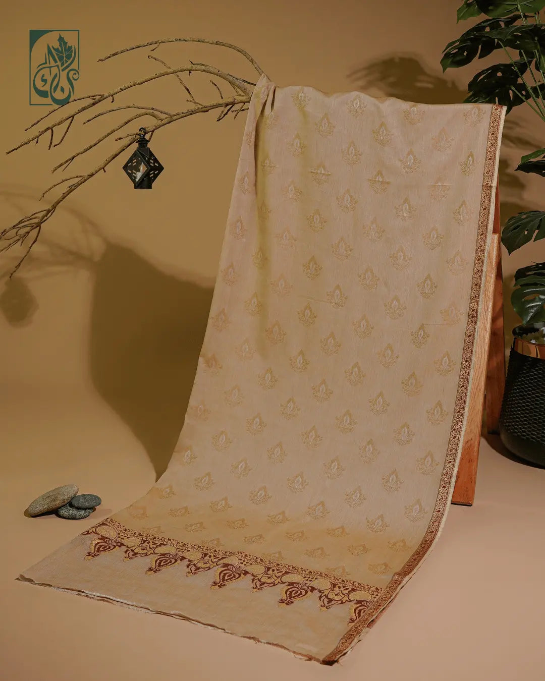 Golden Tranquil – Noor-e-Kashmir Shawl