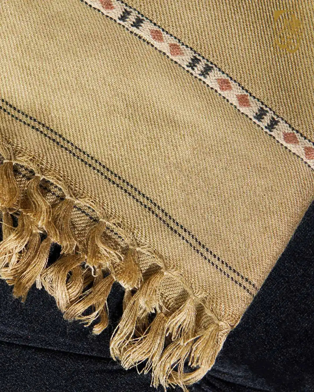 Swati Swish with Weave Border – Honey Beige