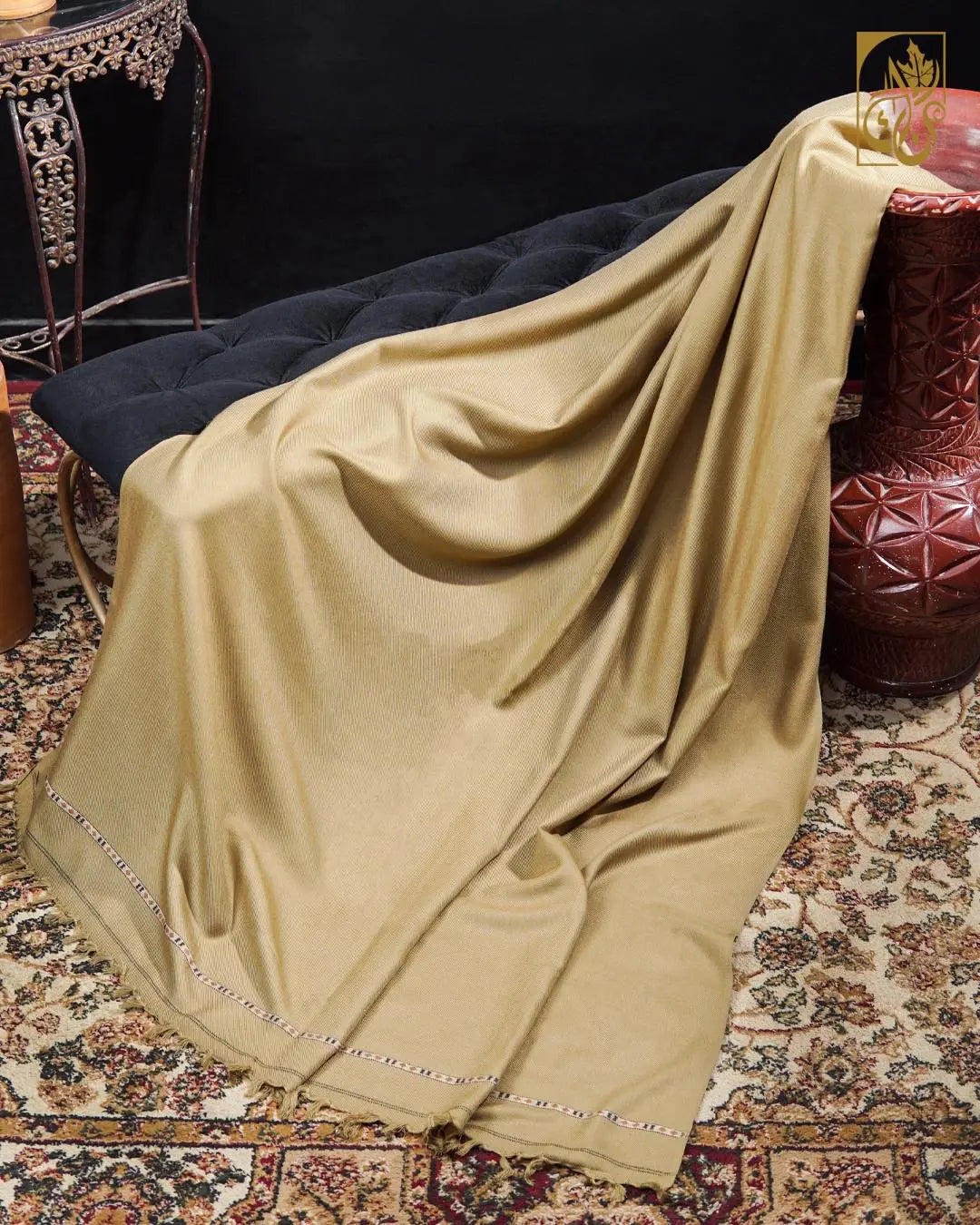 Swati Swish with Weave Border – Honey Beige