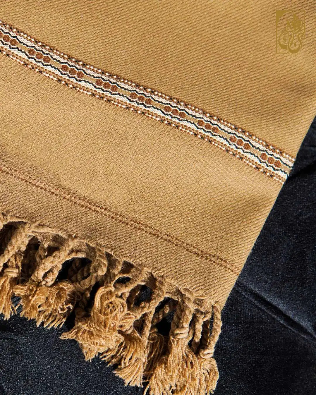 Pakhair Pekhawar Shawl: Golden Khaki Elegance