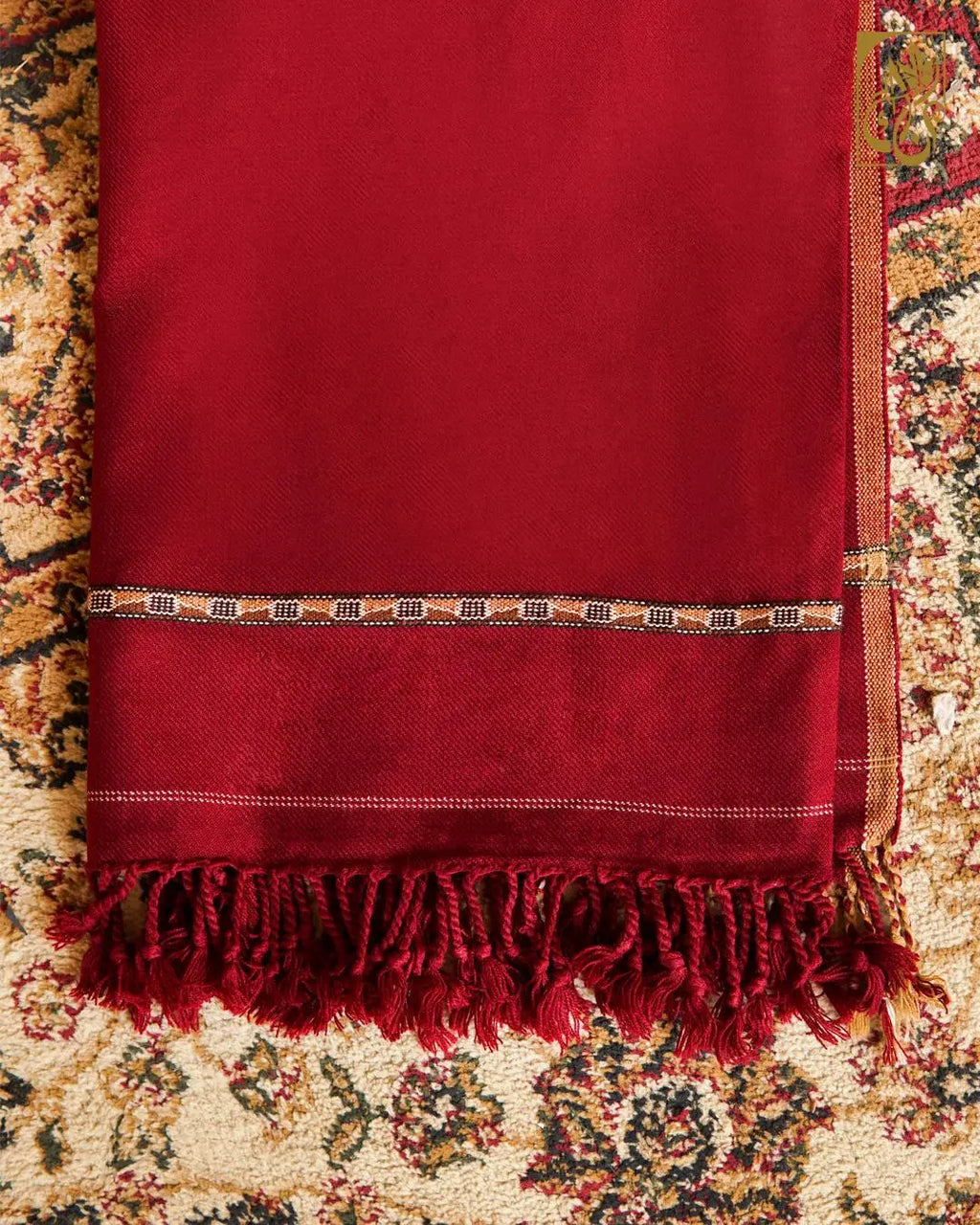 Men's Royal Premium Shawl with Traditional Contrast Border