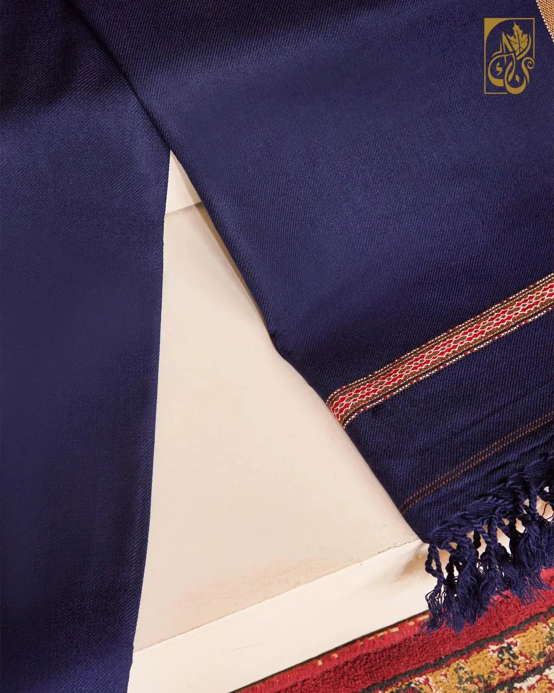 Men's Imperial Indigo Shawl with Heritage Contrast Border Looks