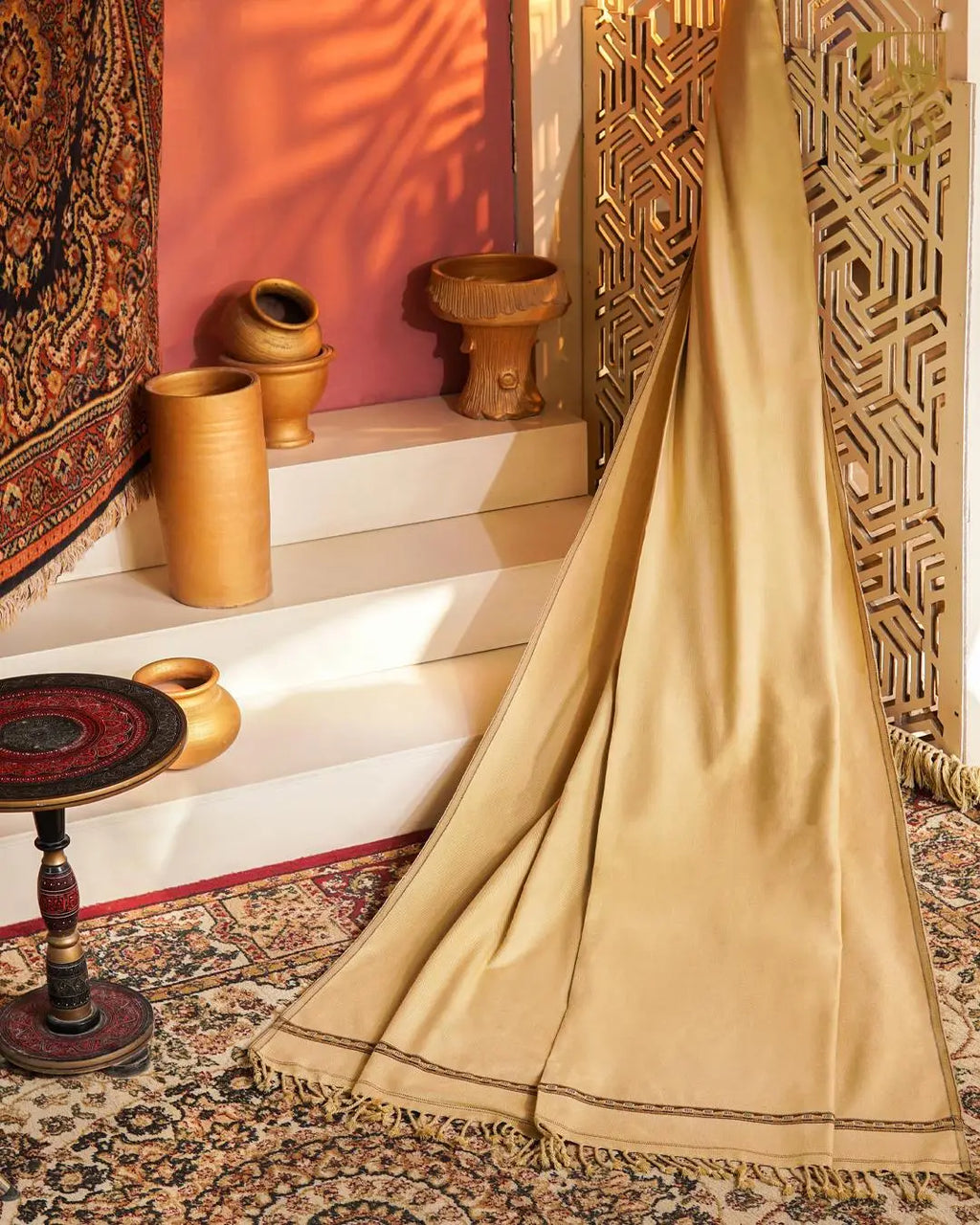 Men's Golden Khaki Khaas Peshawari Shawl