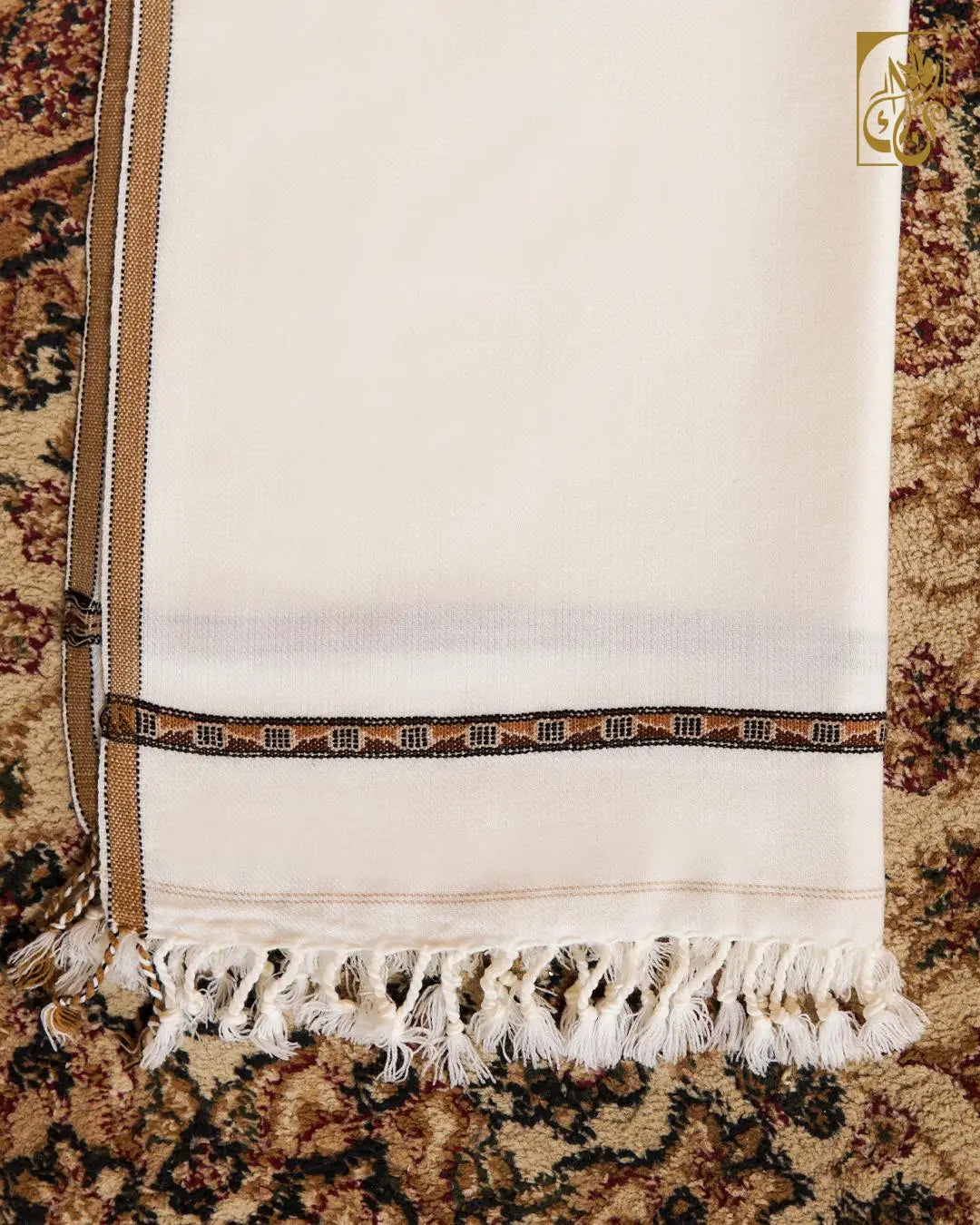 Pristine Ivory Peshawari Style Shawl