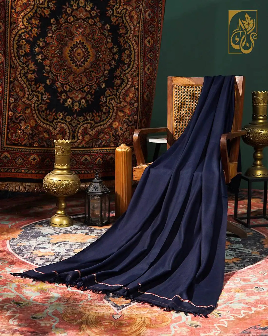 Men's Iconic Navy Blue Basic Swati Shawl