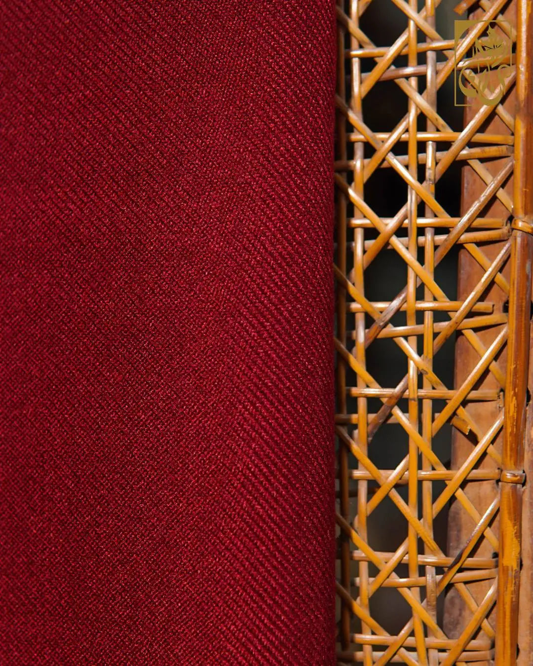 Regal Crimson Red Bold Swati Shawl