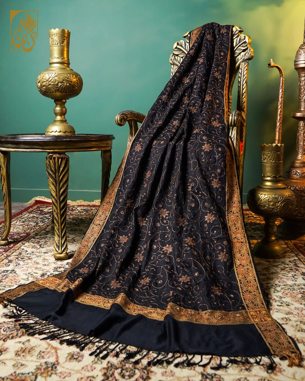 Midnight Opulence: Deep Black Drama and Star-Woven Luxury