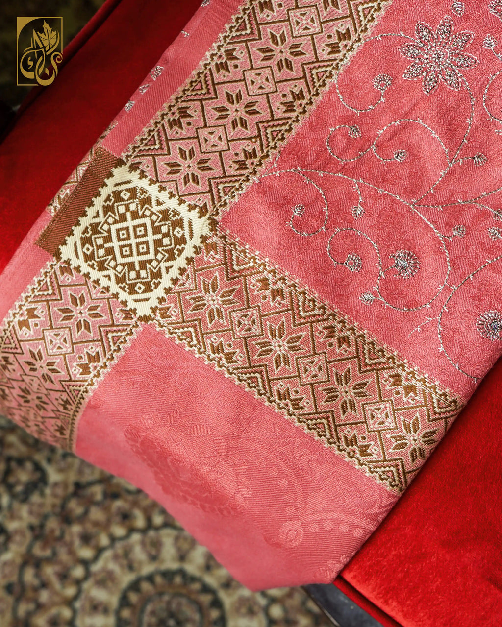 Coral Rose Acrylic Pashmina Shawl