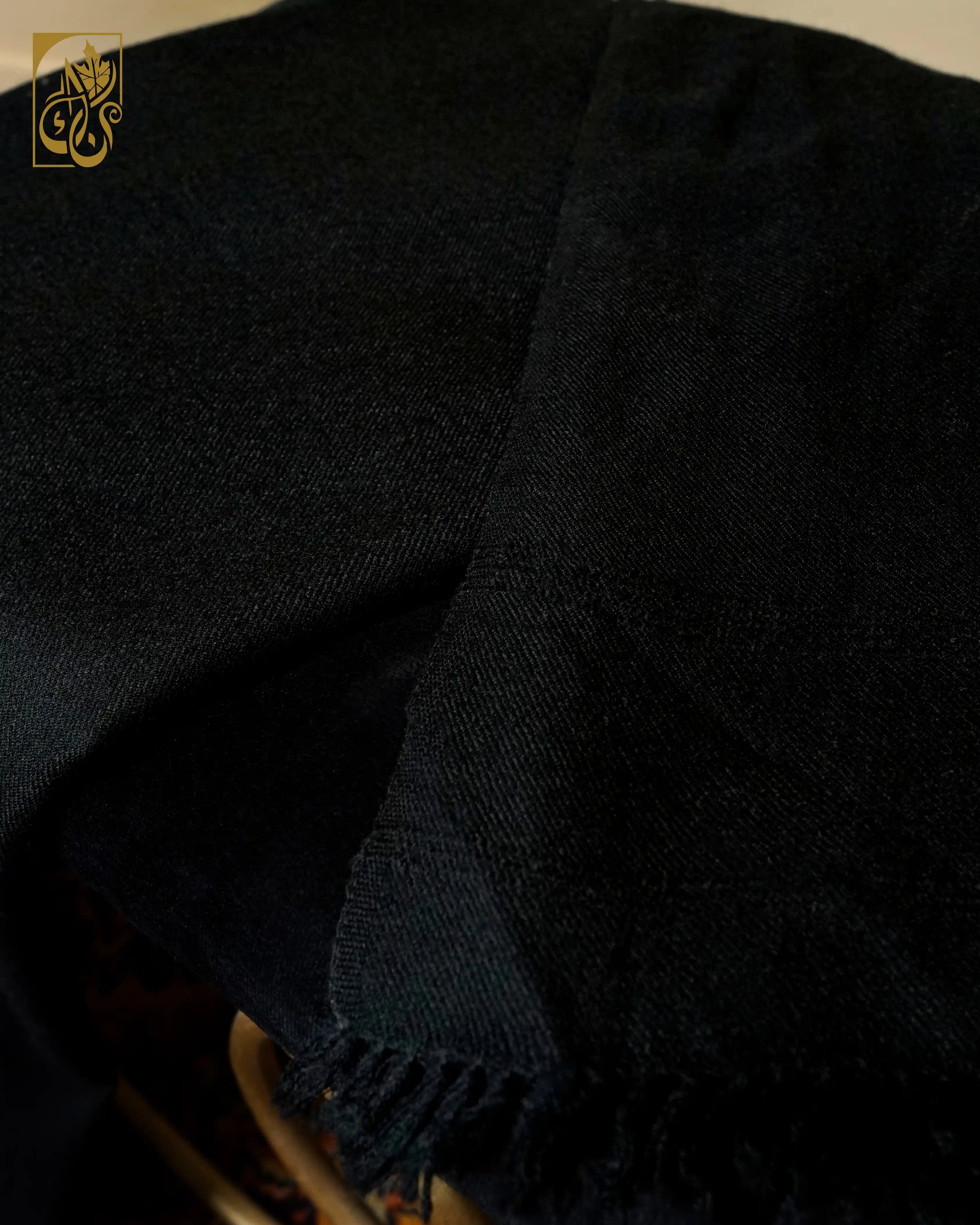 The Absolute Black Pure Wool Shawl - Statement of Depth and Elegance