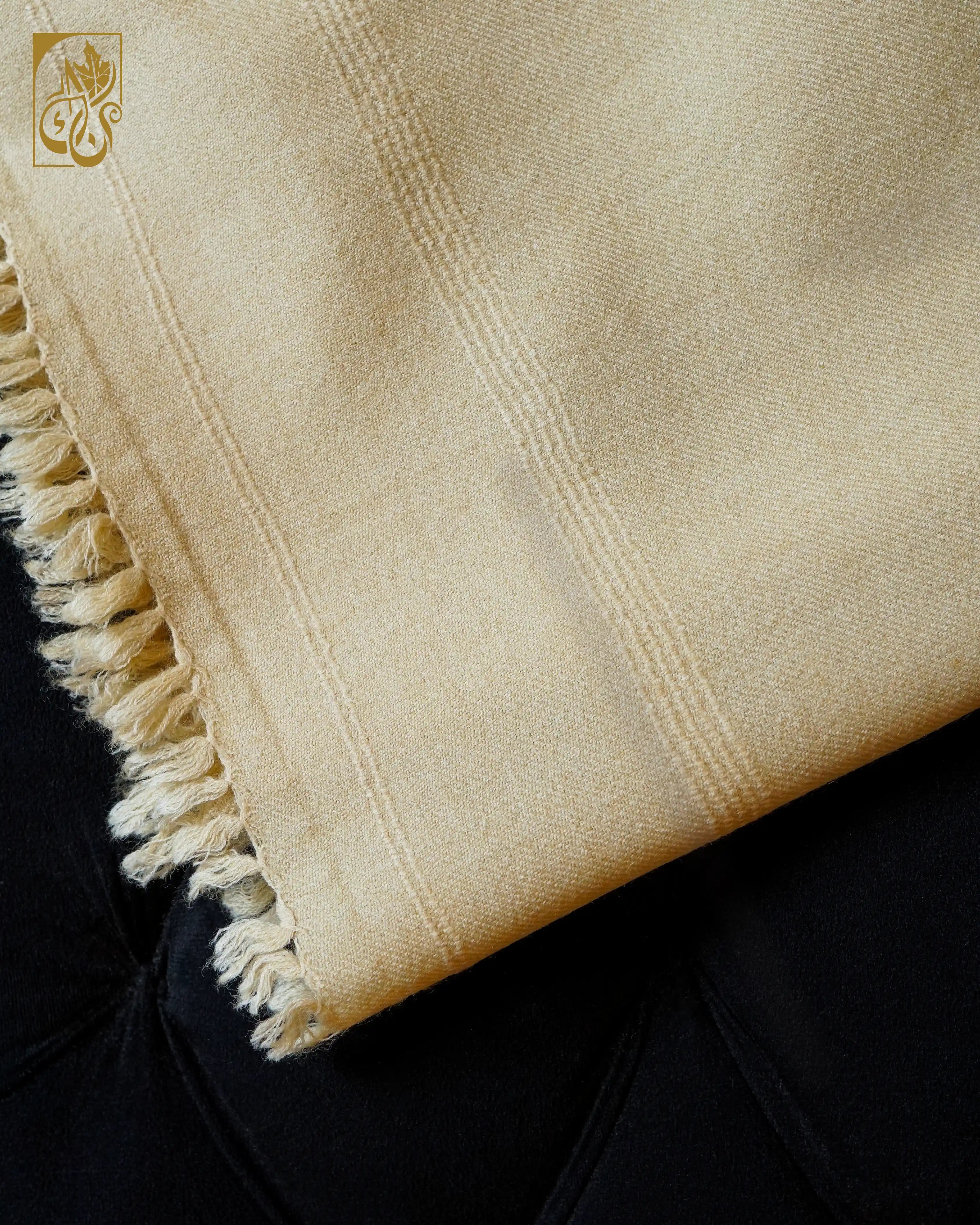 Serene Sand Pure Wool Shawl - Unblemished Texture and Natural Grace