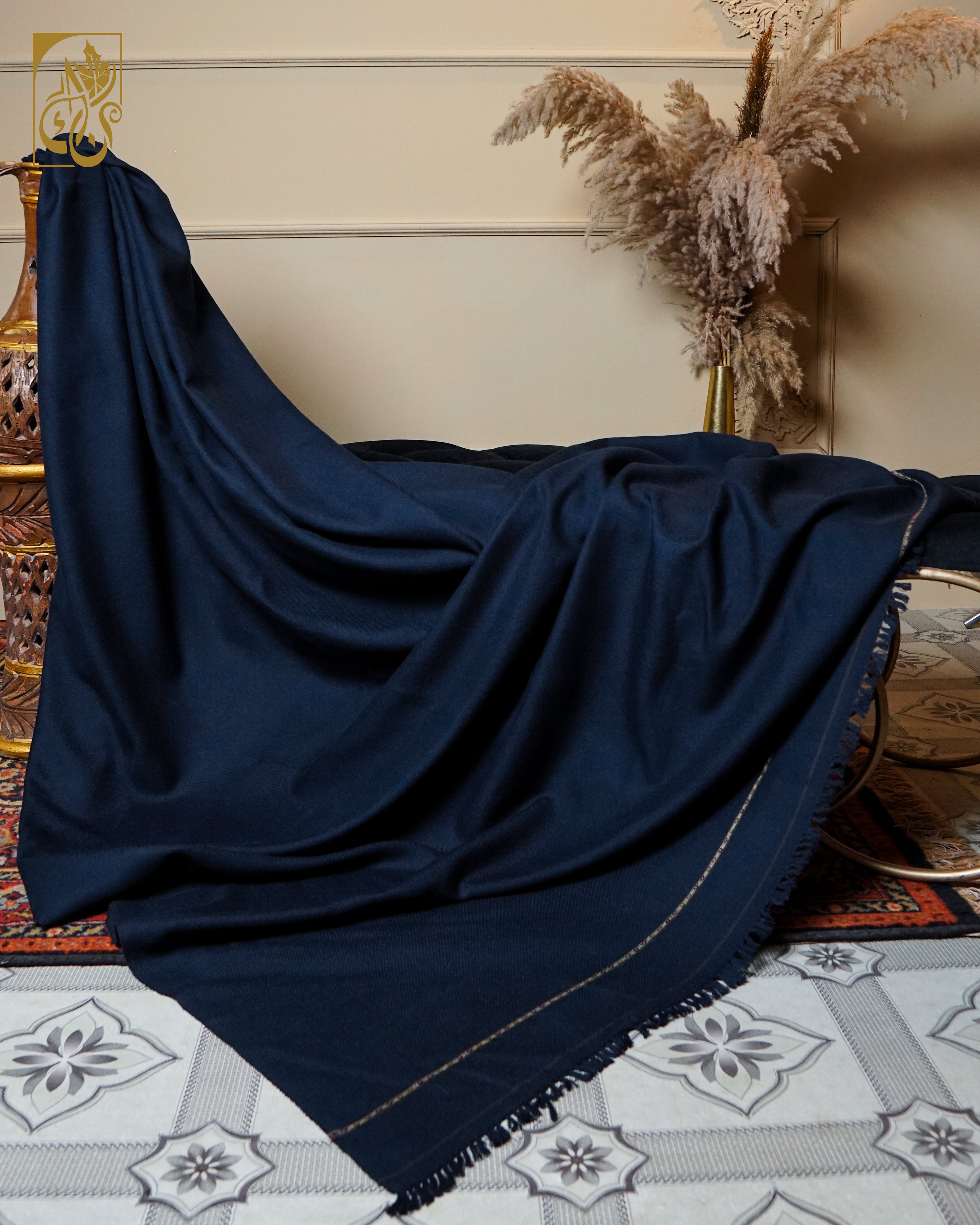 Cobalt Crag – Pure Wool Shawl “The Foundation of the Peak.