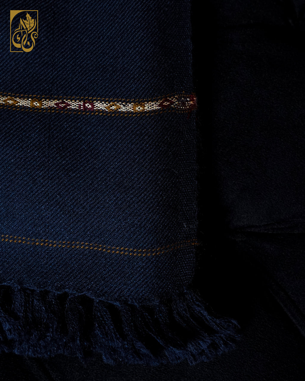 Cobalt Crag – Pure Wool Shawl “The Foundation of the Peak.