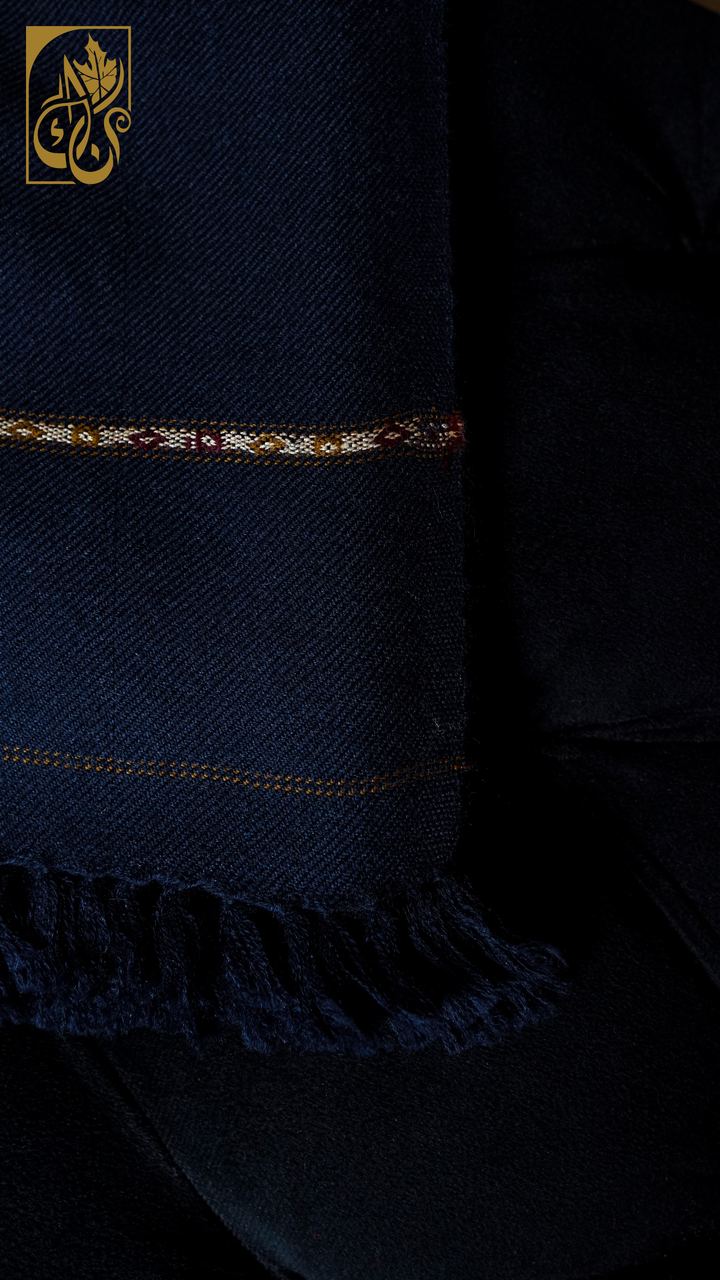 Cobalt Crag — Pure Wool Shawl, Indigo