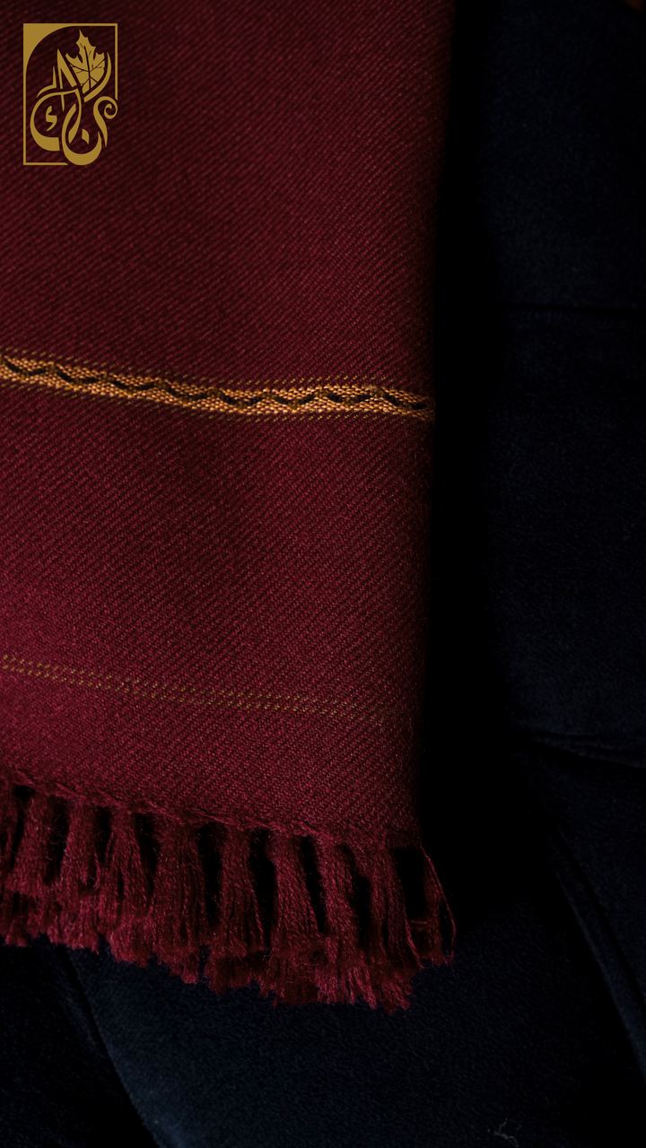 Ember-Vein — Pure Wool Shawl, Oxblood