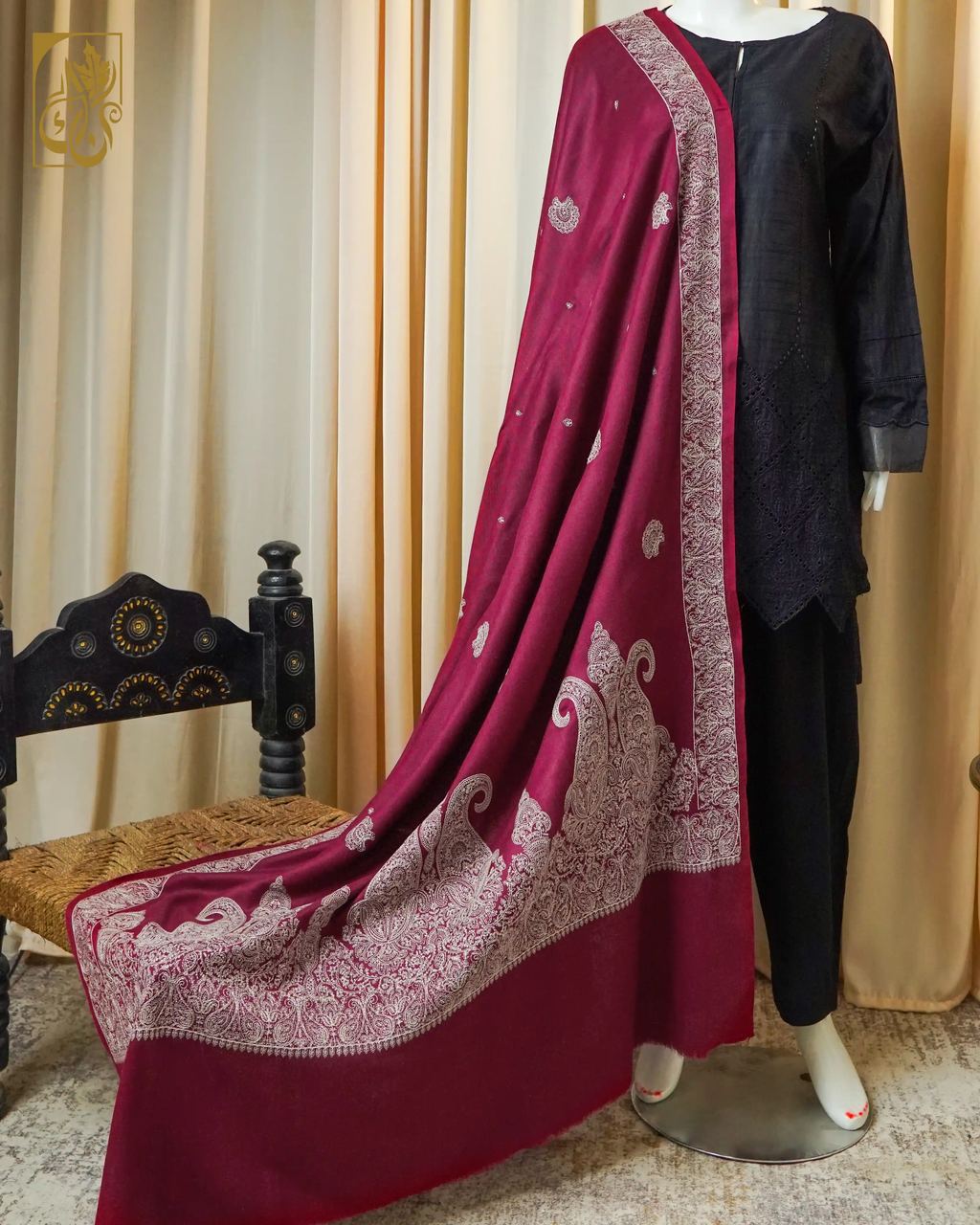 Garnet Silver — Maroon Shawl