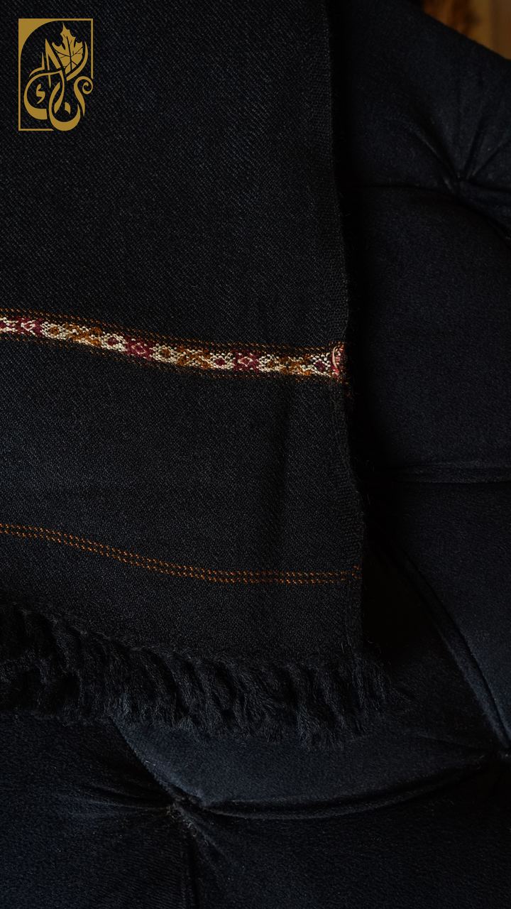 Midnight-Mantle — Pure Wool Shawl, Black
